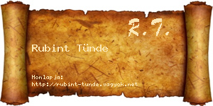 Rubint Tünde névjegykártya